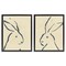 Stupell Industries Minimalist Rabbit Line Portrait 2 pc Framed Floater Canvas Wall Art Set Design by June Erica Vess